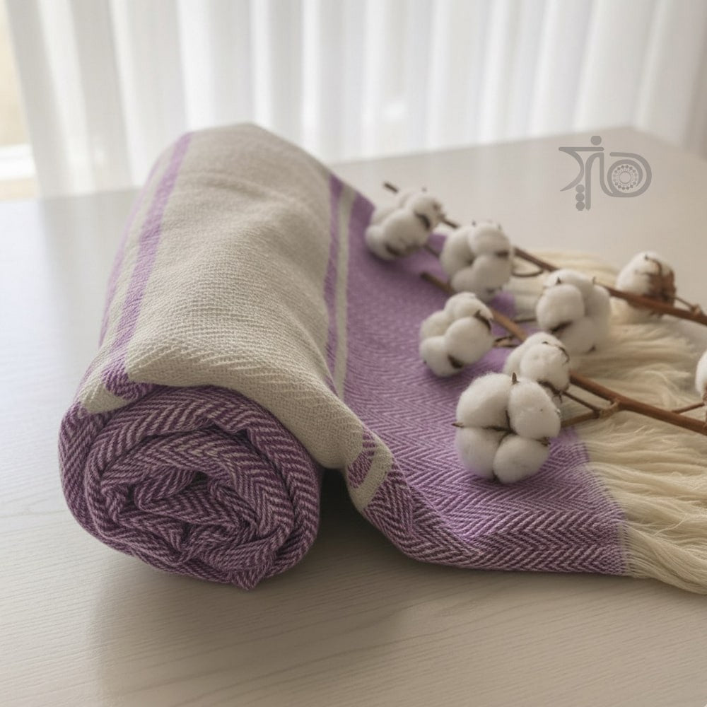 Handgewebtes Premium-Badetuch – Baumwolle Grad 1 mit Streifenmuster