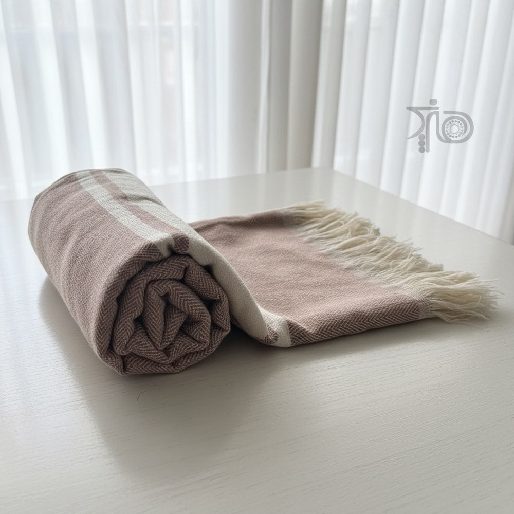 Handgewebtes Premium-Badetuch – Baumwolle Grad 1 mit Streifenmuster