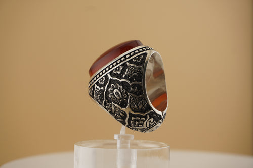 Handgefertigter Silberring mit Jemenitischem Achat