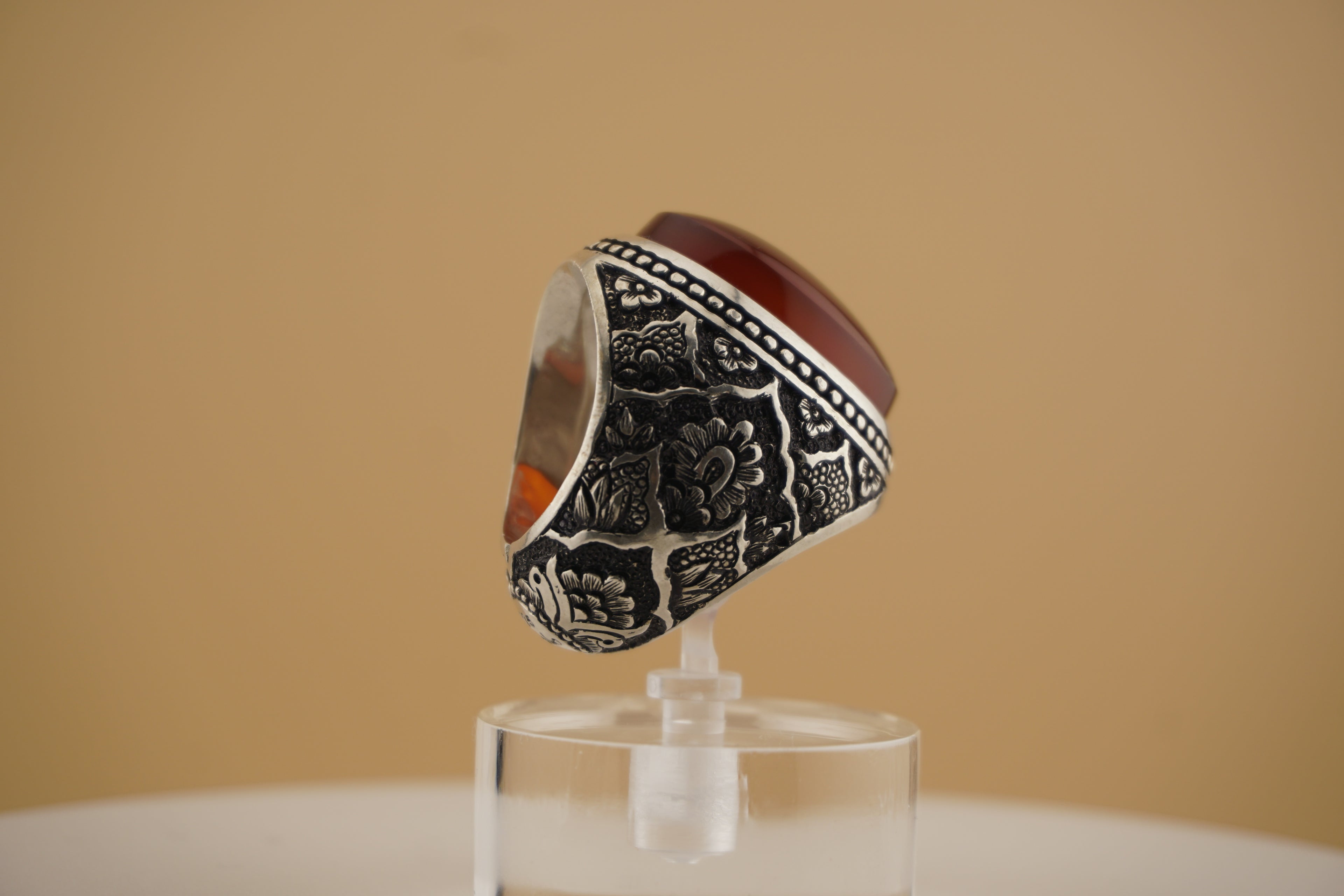 Handgefertigter Silberring mit Jemenitischem Achat