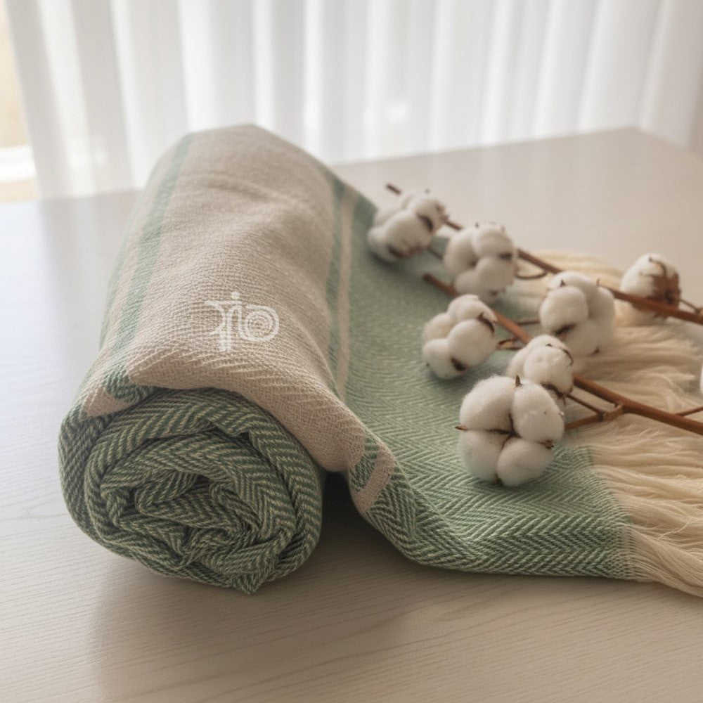 Handgewebtes Baumwoll-Badetuch Mini – Zweiseitig & Natürlich