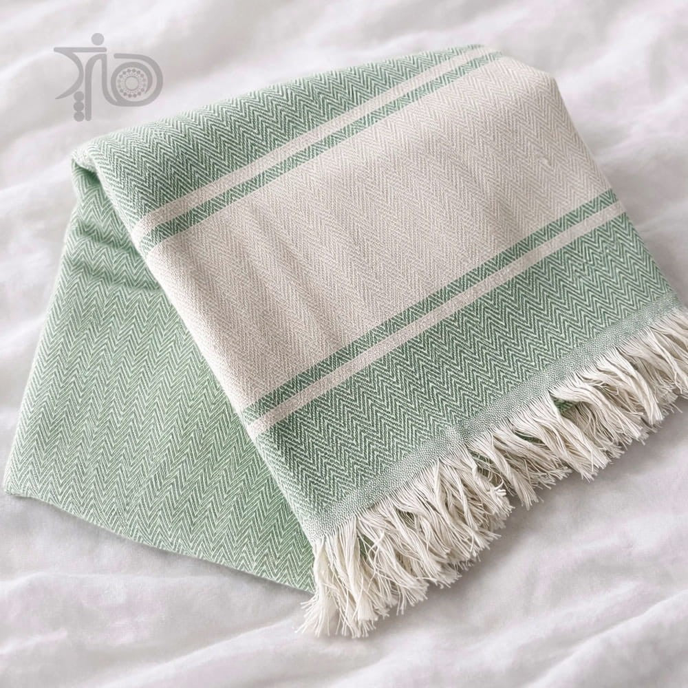 Handgewebtes Baumwoll-Badetuch Mini – Zweiseitig & Natürlich