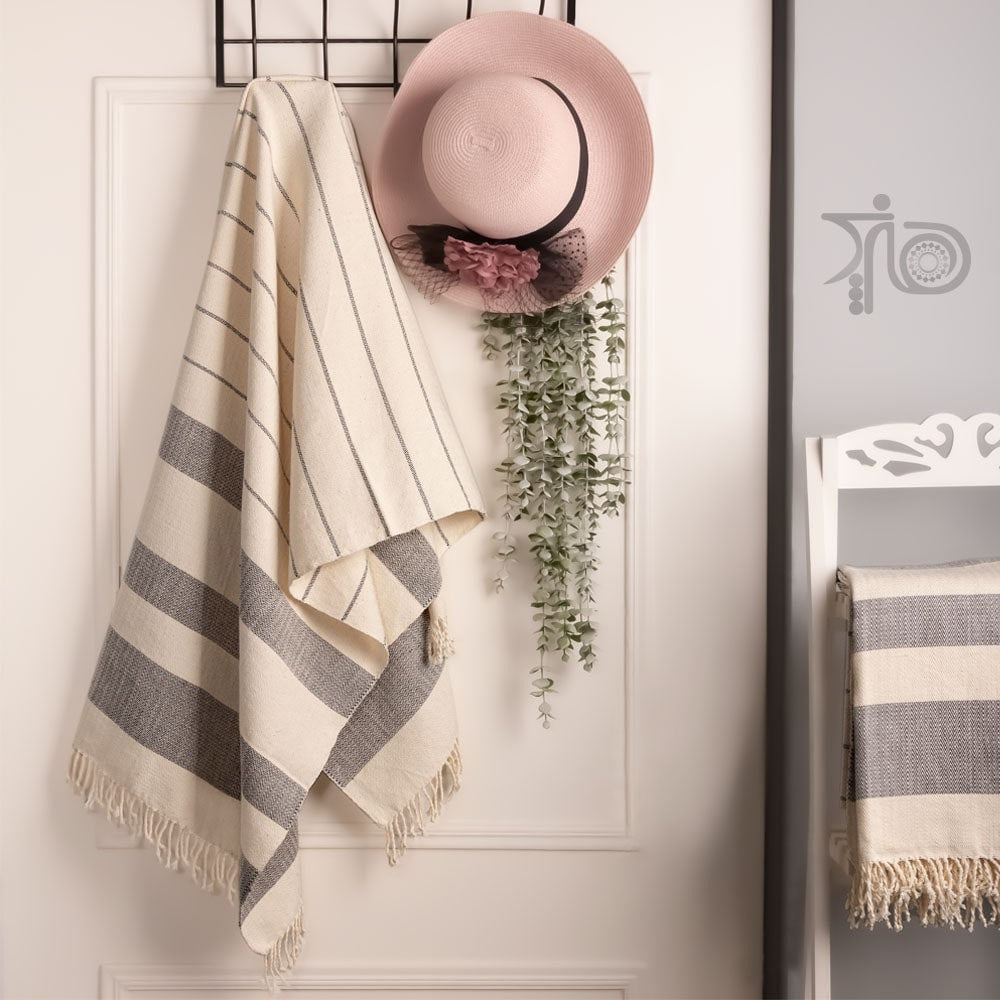 Handgewebtes Mini-Pooltuch – Fischgrätmuster & Zweiseitig